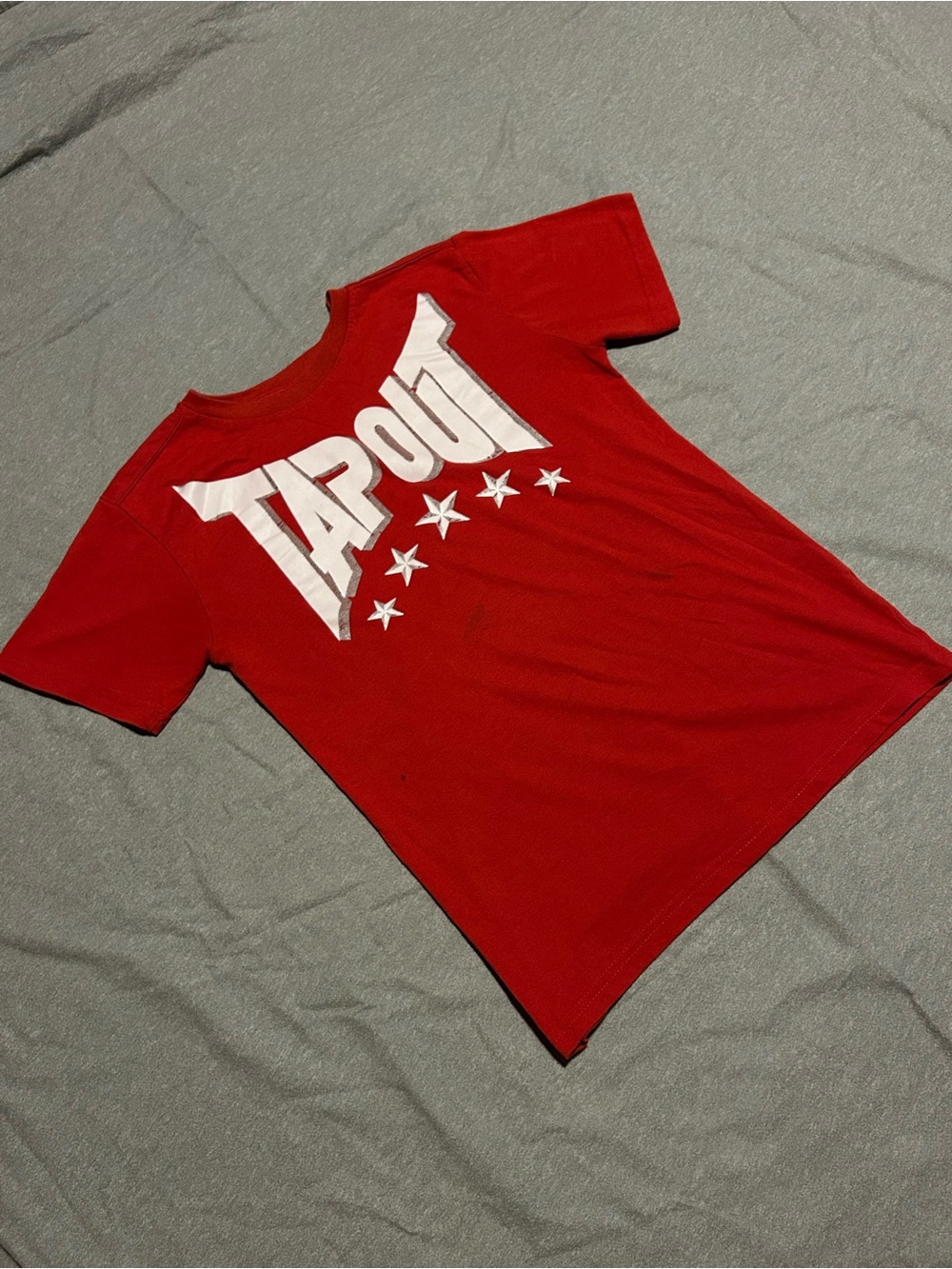 Vintage Red Tapout Big Logo Baby Tee Boys L 14/16